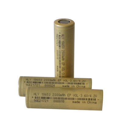 Tüketici Elektroniği İçin 500 Kez Yüksek Güçlü Şarj Edilebilir 2000mah 18650 Pil Hücreleri