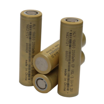 Elektrikli Aletler için Silindirik Yüksek Hızlı Şarj Edilebilir Li Ion Pil 2000mAh 18650 RoHS