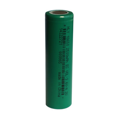 Geri Dönüştürülebilir 3.6 Volt 2500mah 18650 Pil Şarj Edilebilir Yüksek Enerji Yoğunluğu