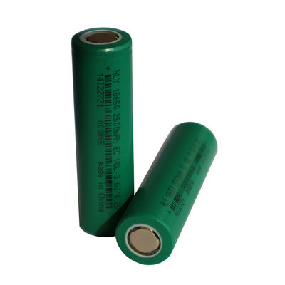 Geri Dönüştürülebilir 3.6 Volt 2500mah 18650 Pil Şarj Edilebilir Yüksek Enerji Yoğunluğu