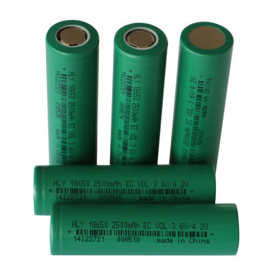 Geri Dönüştürülebilir 3.6 Volt 2500mah 18650 Pil Şarj Edilebilir Yüksek Enerji Yoğunluğu