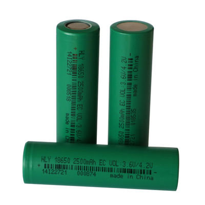 2500mAh 3.6V Özelleştirilmiş Şarj Edilebilir Güneş Pili 18650 Güç Hücresi
